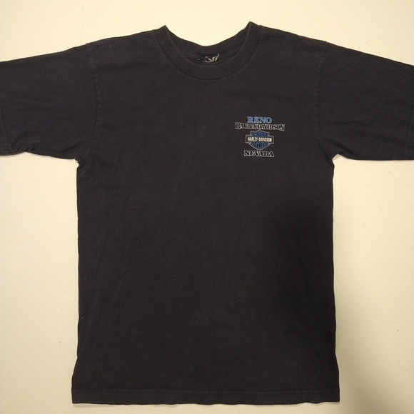 '08 Harley-Davidson Reno Nevada T-shirt blue S torn tag measurement - Picture 4 of 7